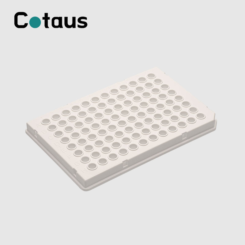 96 څاه 0.1ml سپینه نیمه سکرټ PCR پلیټ